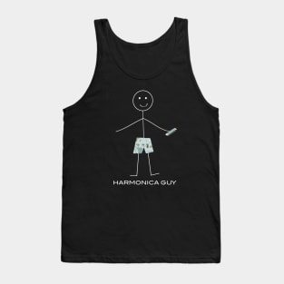 Funny Mens Harmonica design Tank Top